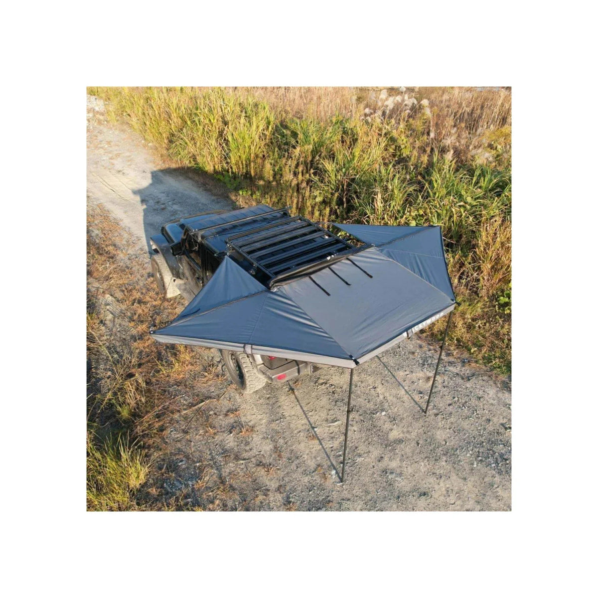 180° Heck-Markise LEAF 150 cm von Vickywood grau - Markisen