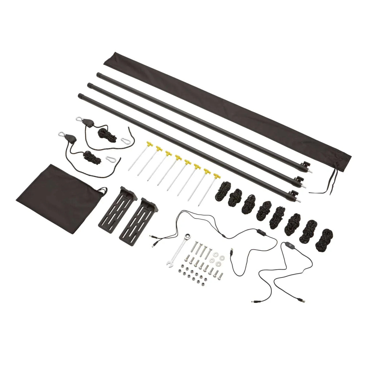 Auto Seitenmarkise 270° LEAF EXTENDED Links 250 cm grau