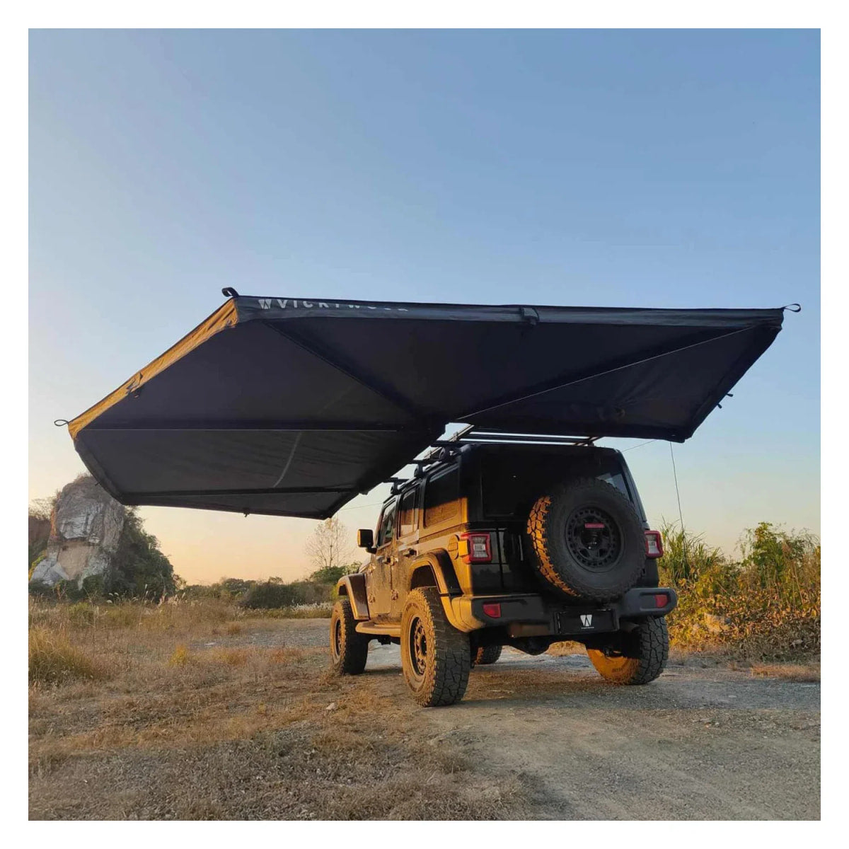 Auto Seitenmarkise 270° LEAF EXTENDED Links 200 cm grau