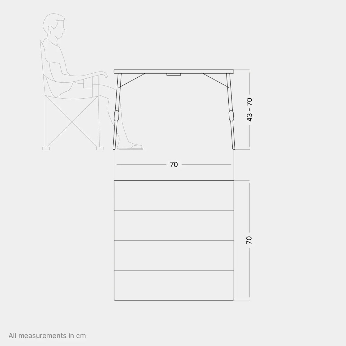 Campingtisch Quick Kimmy 70x70 cm von qeedo - Stuhl