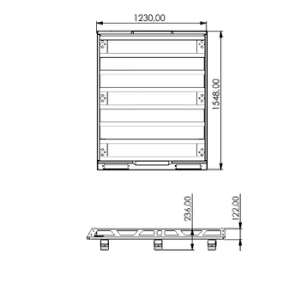 Dachträger mit fester Reling Aluminium schwarz El Portador