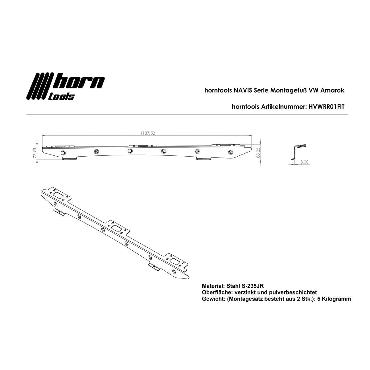 Dachträger NAVIS flach Aluminium schwarz mit Spoiler für VW
