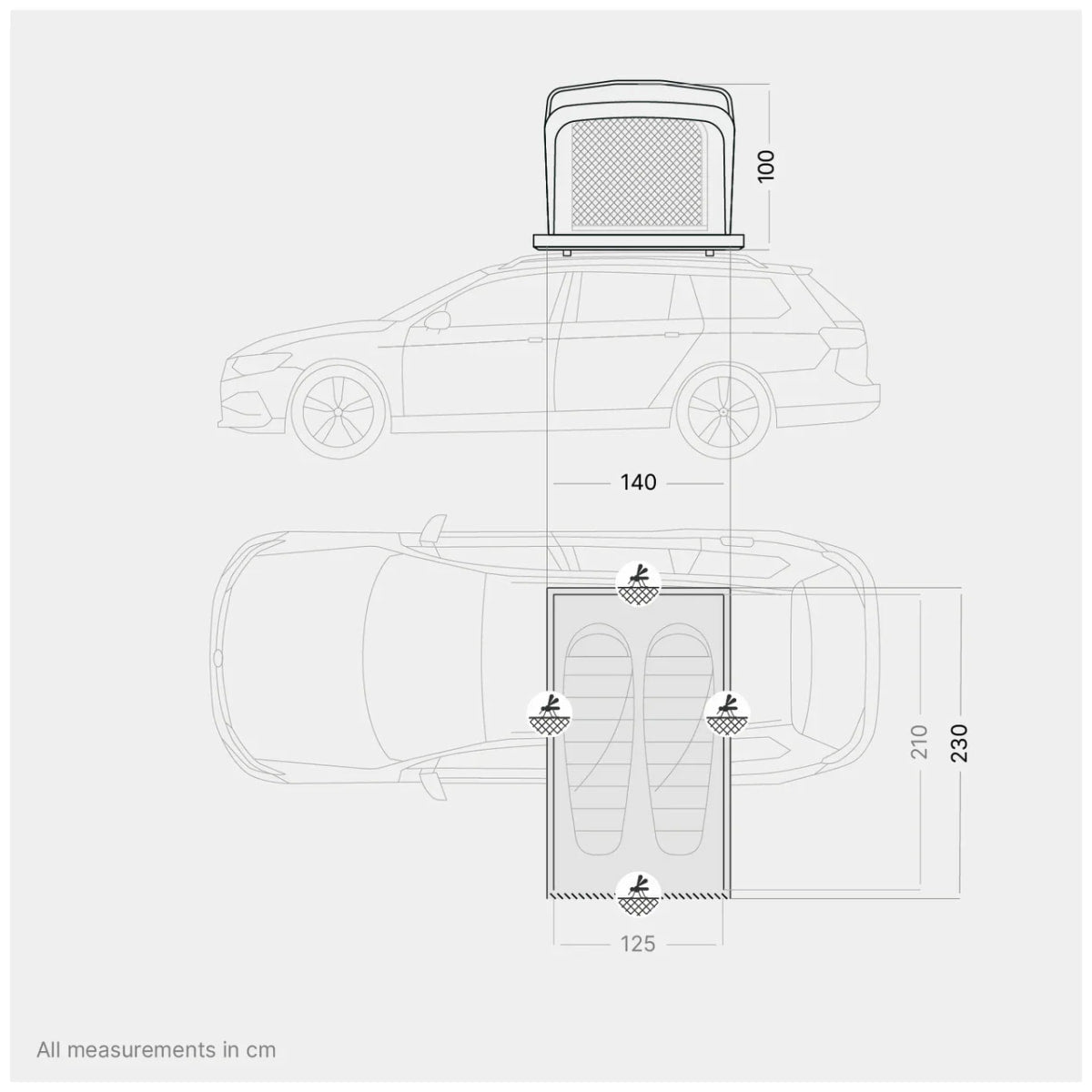 Dachzelt qeedo Freedom Hybrid - 2 - Hartschalen Dachzelt