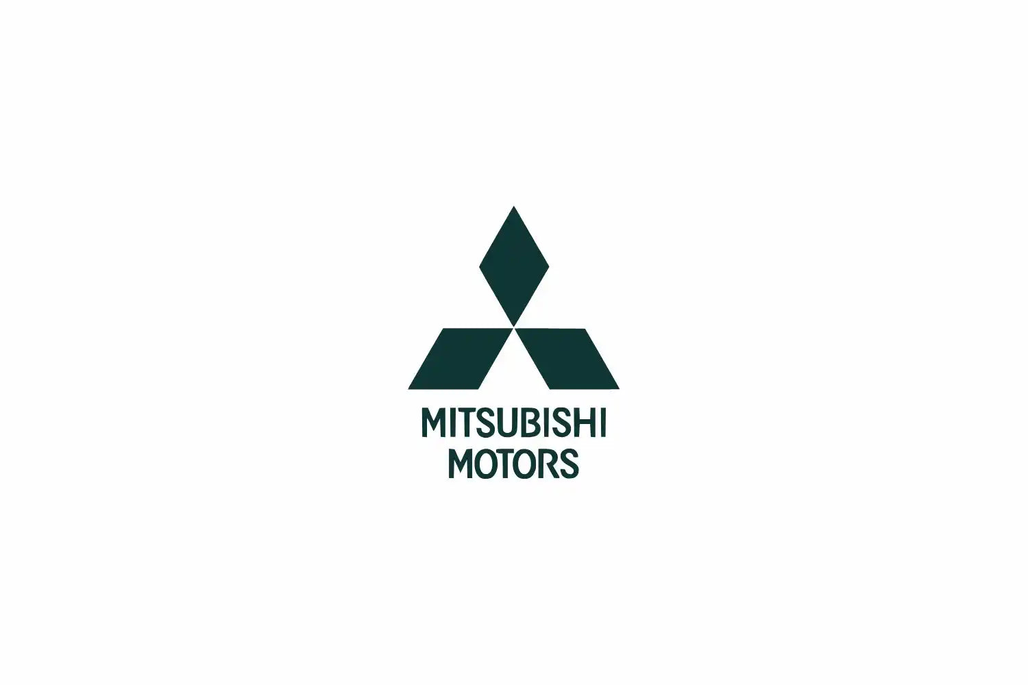 Dunkelgrünes Mitsubishi Motors-Logo mit drei Rhomben, die in einem dreieckigen Muster angeordnet sind.