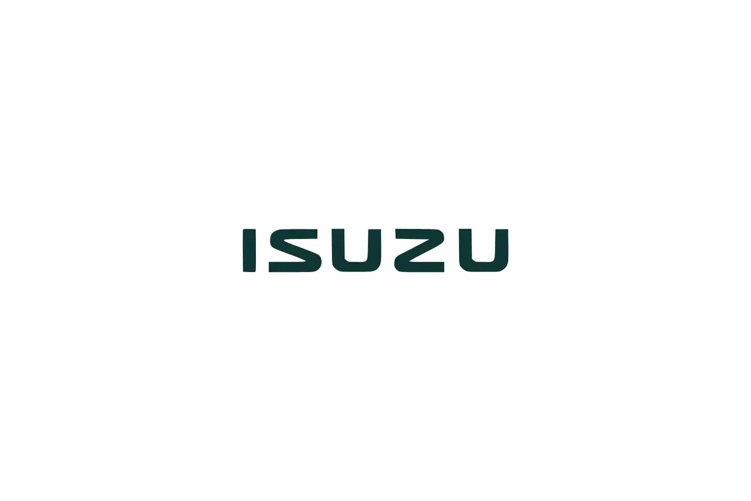 Einfaches grünes Isuzu-Textlogo.
