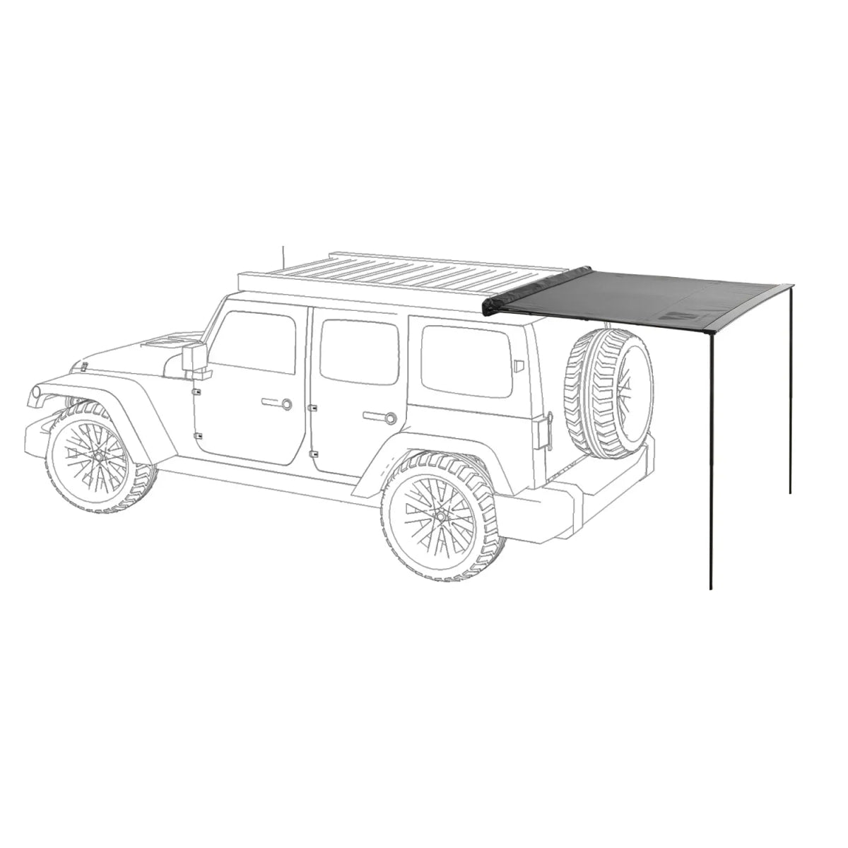 Heck Automarkise 160 cm von Vickywood grau - Markisen