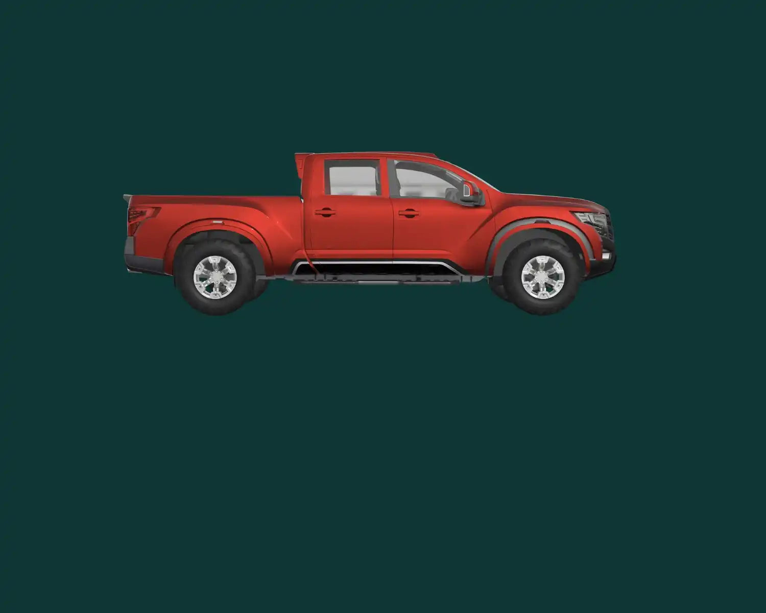 Roter Pickup-Truck.