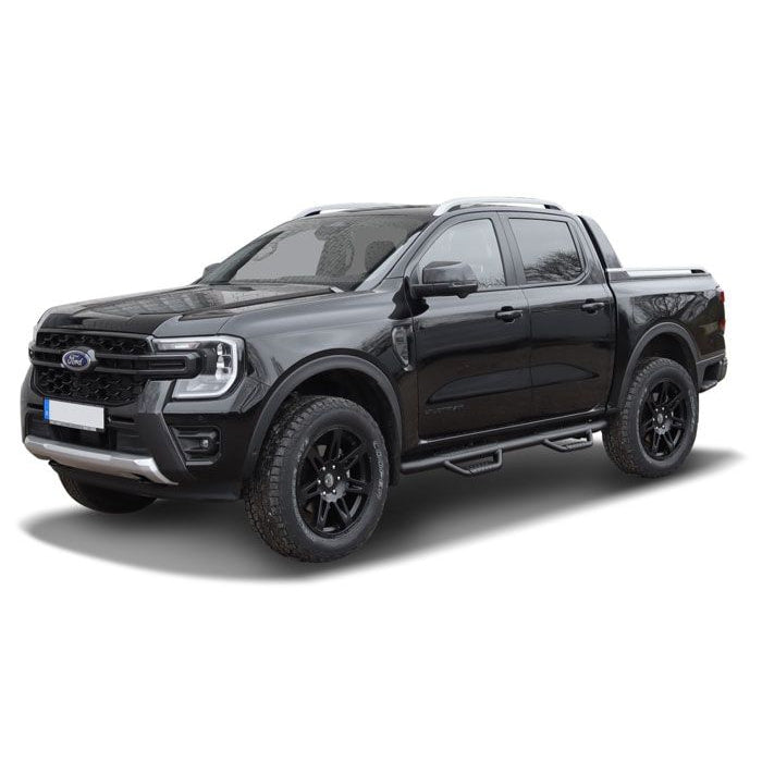 SCHWARZ MATTE HEAVY DUTY SCHWELLERROHRE PASSEND FÜR FORD