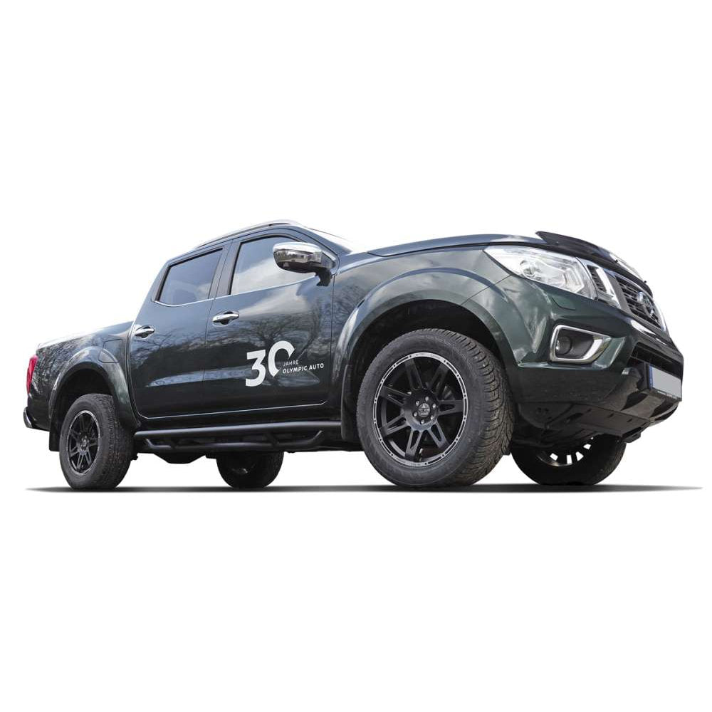 Schwarz matte Rock Rails passend für Nissan Navara D231