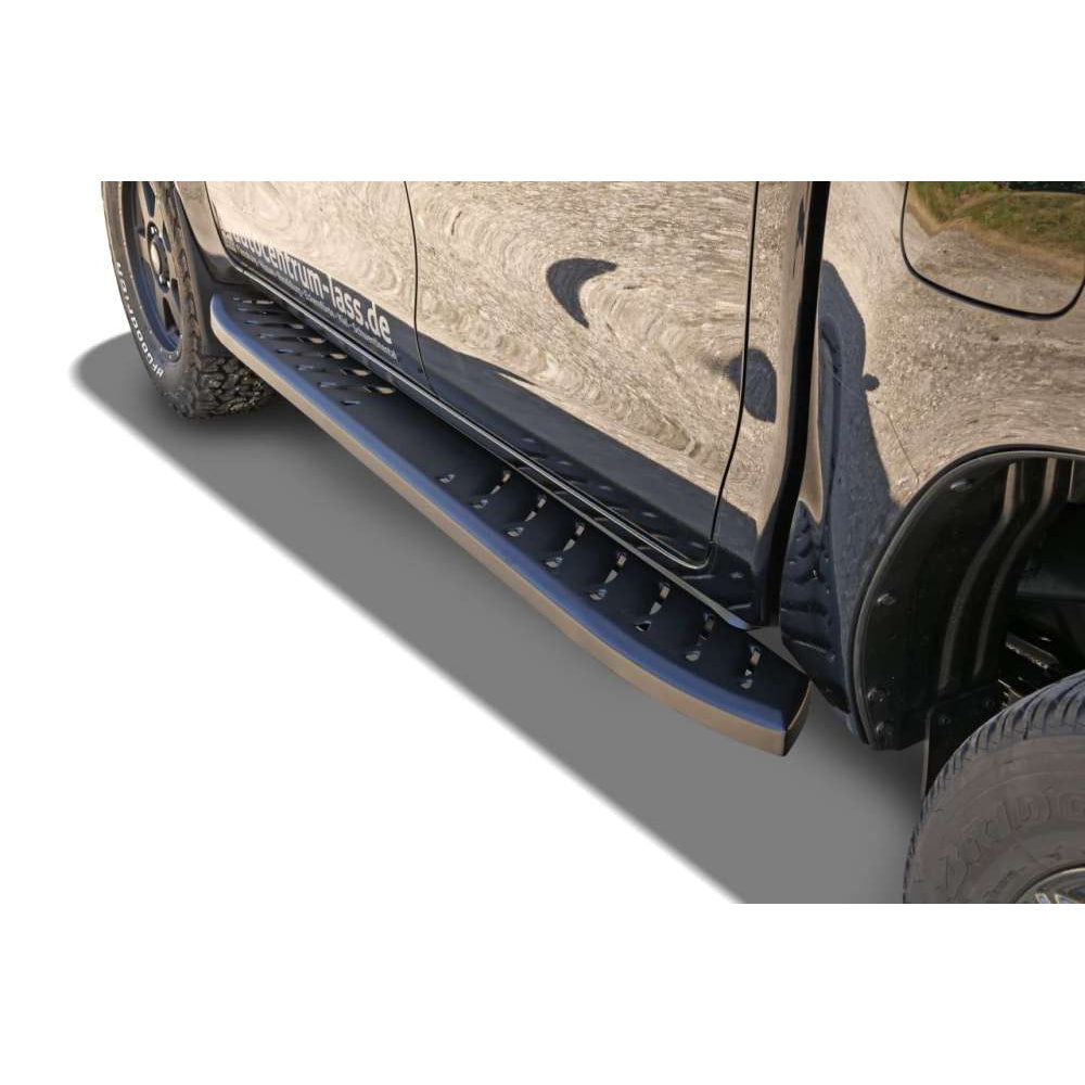 Schwarz matte Trittbretter passend für Toyota Hilux