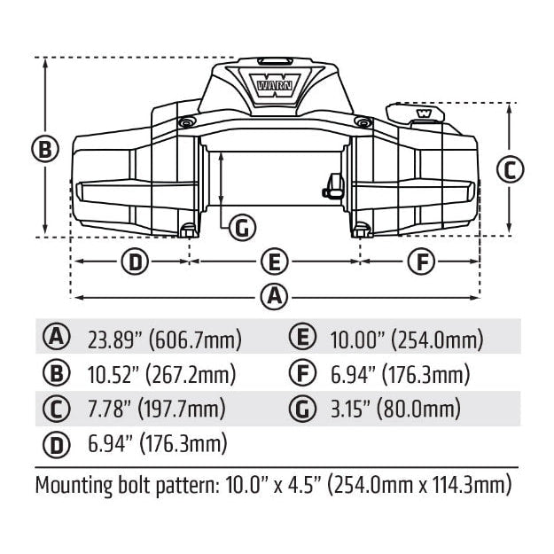 SEILWINDE WARN ZEON XD 10 12V 4.535 KG ZUGKRAFT INKL.