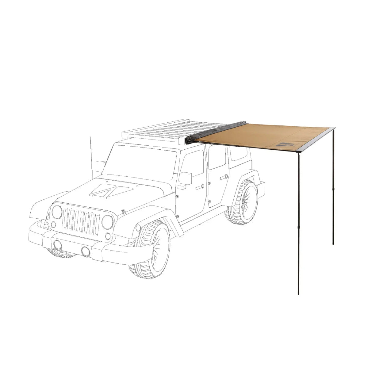 Seitenmarkise 200cm von Vickywood goldbraun - Markisen