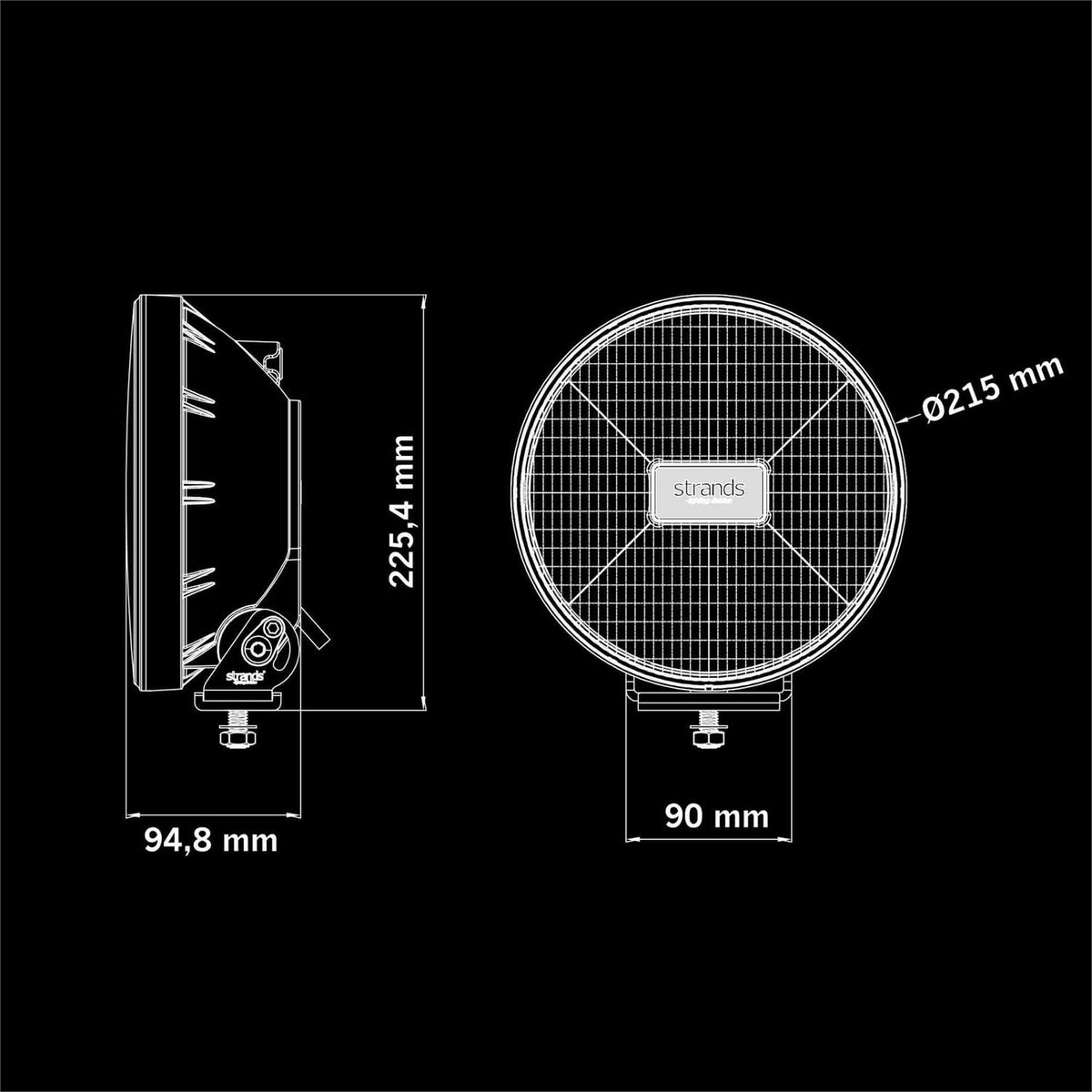 Strands IZE LED OG 9″ – Maßzeichnung