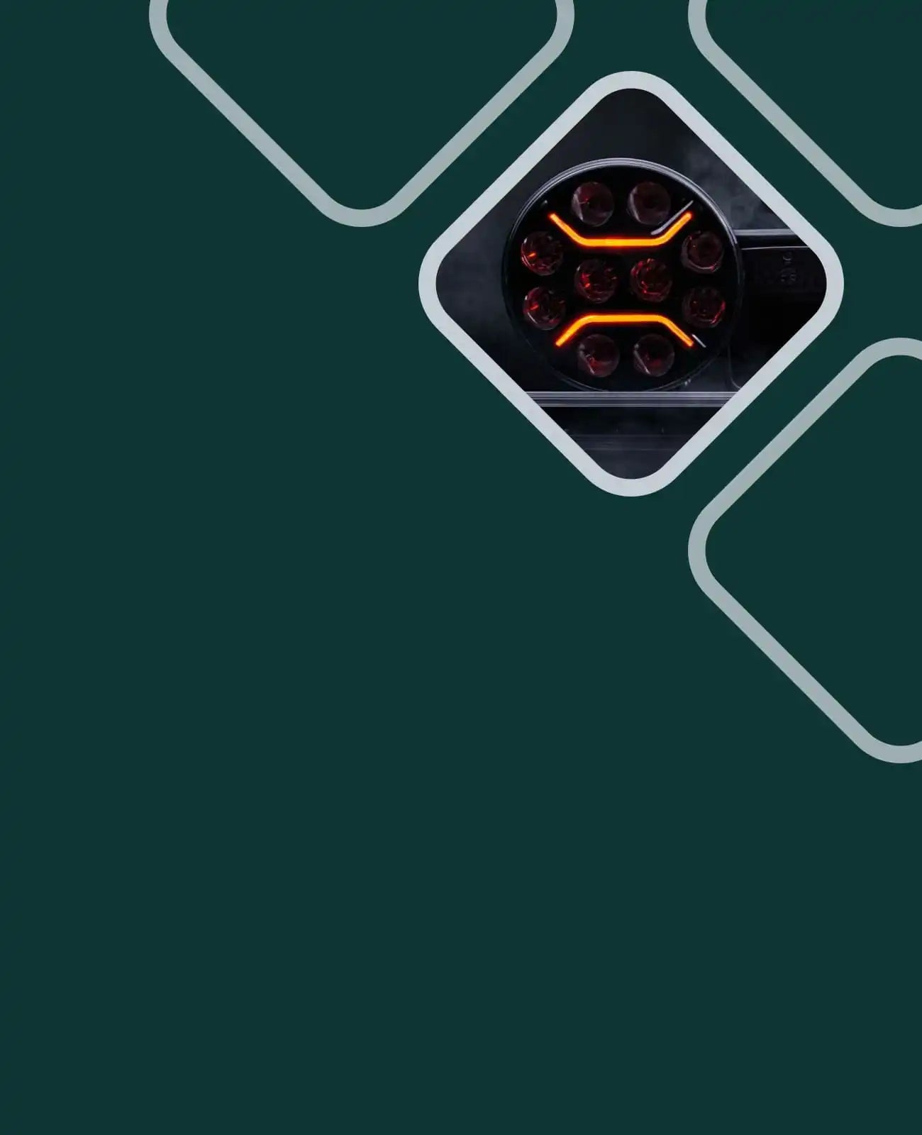 Digitale Messanzeige mit orange beleuchteten Symbolen.