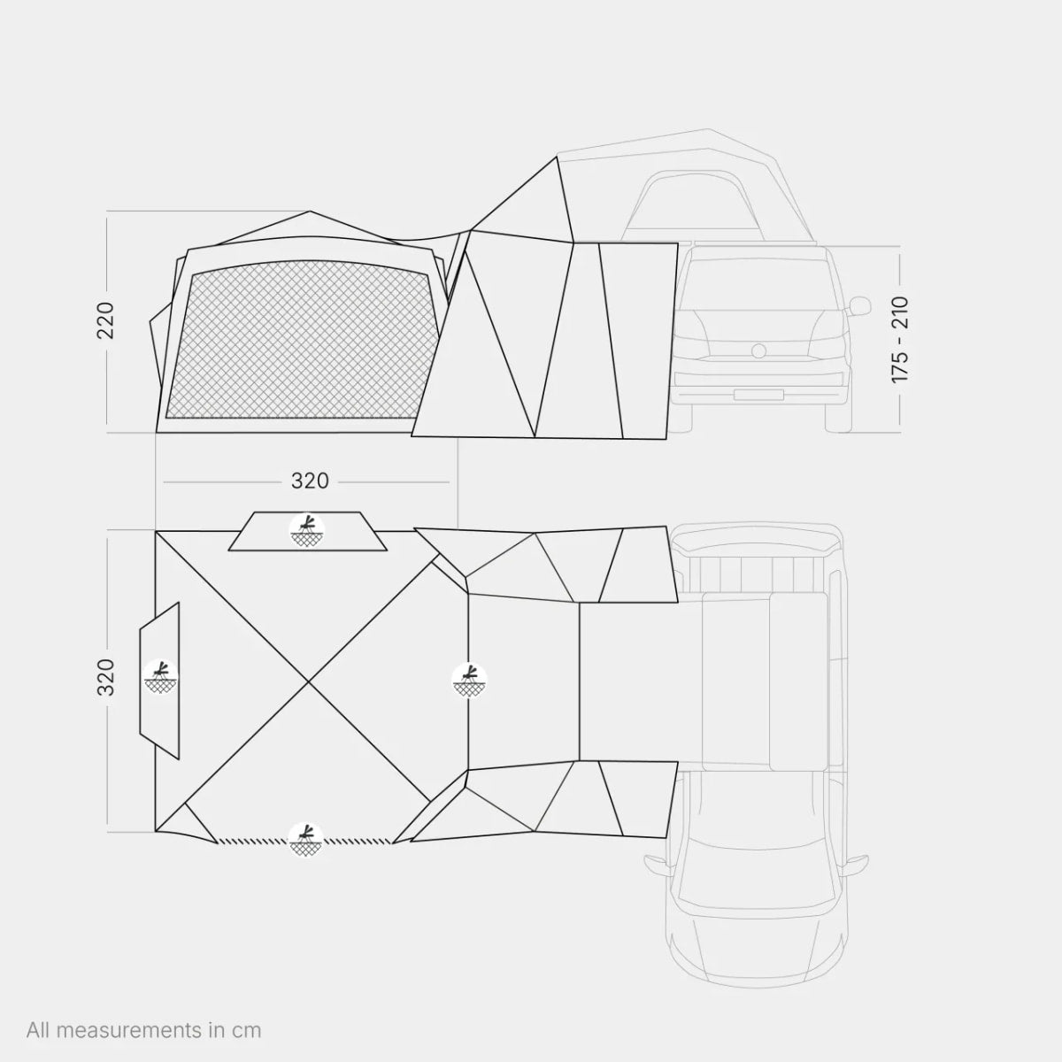 Vorzelt zu qeedo Dachzelt Hybrid 3 + - Quick Base Freedom