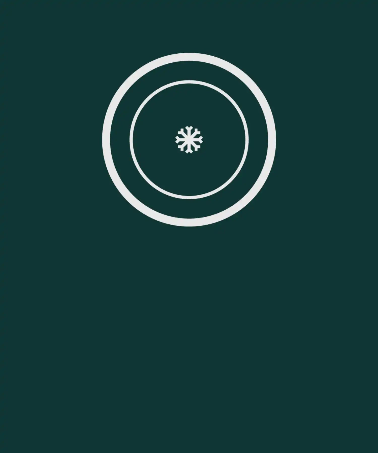 Weißer Schneeflocke innerhalb konzentrischer Kreise.