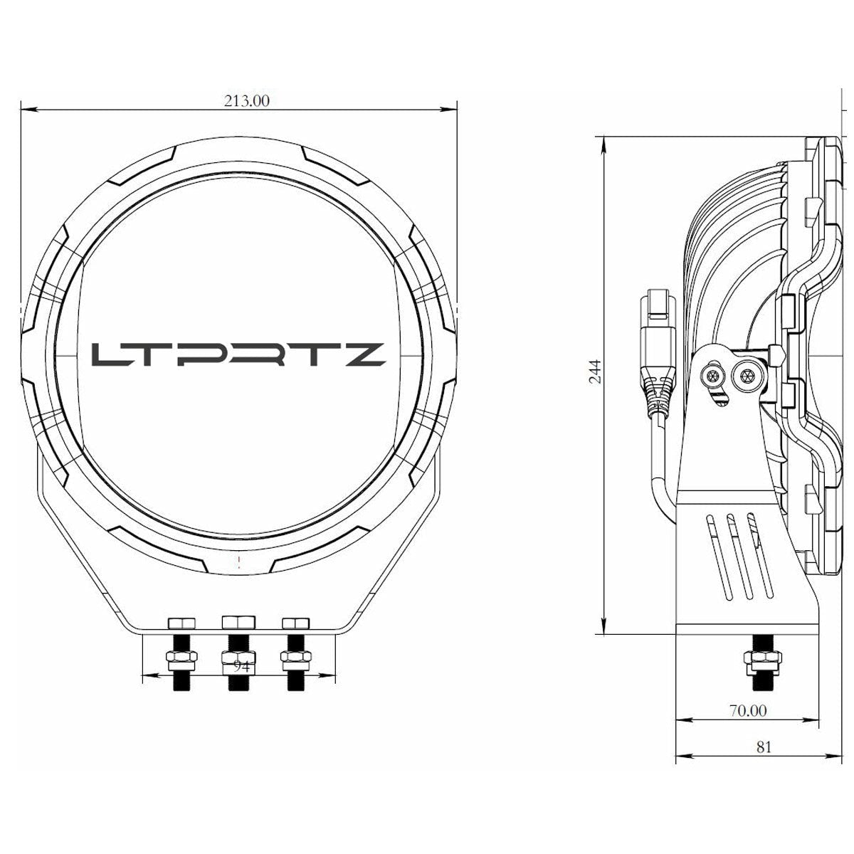 Lightpartz LED 9 Fernscheinwerfer Bloody ORCAN 140° -