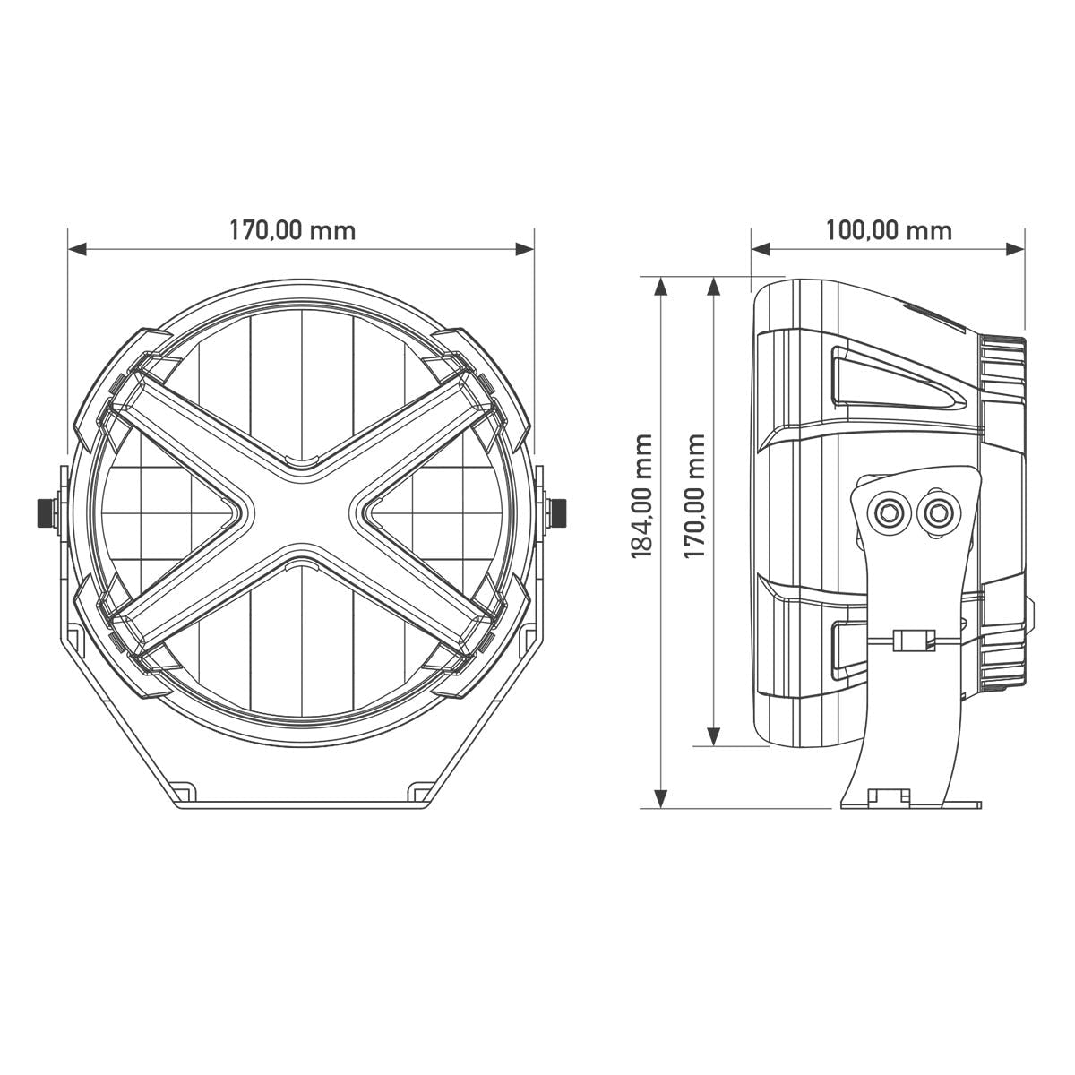 Lightpartz X-Type 7 LED Fernscheinwerfer mit Positionslicht
