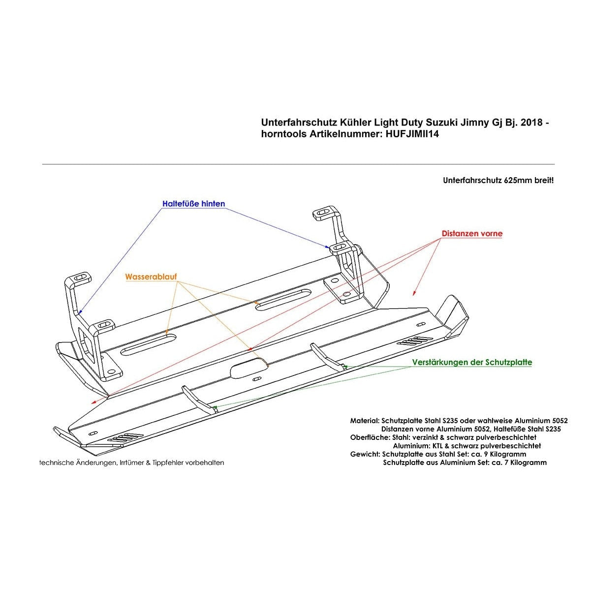 Unterfahrschutz Kühler vorne für Suzuki Jimny II -