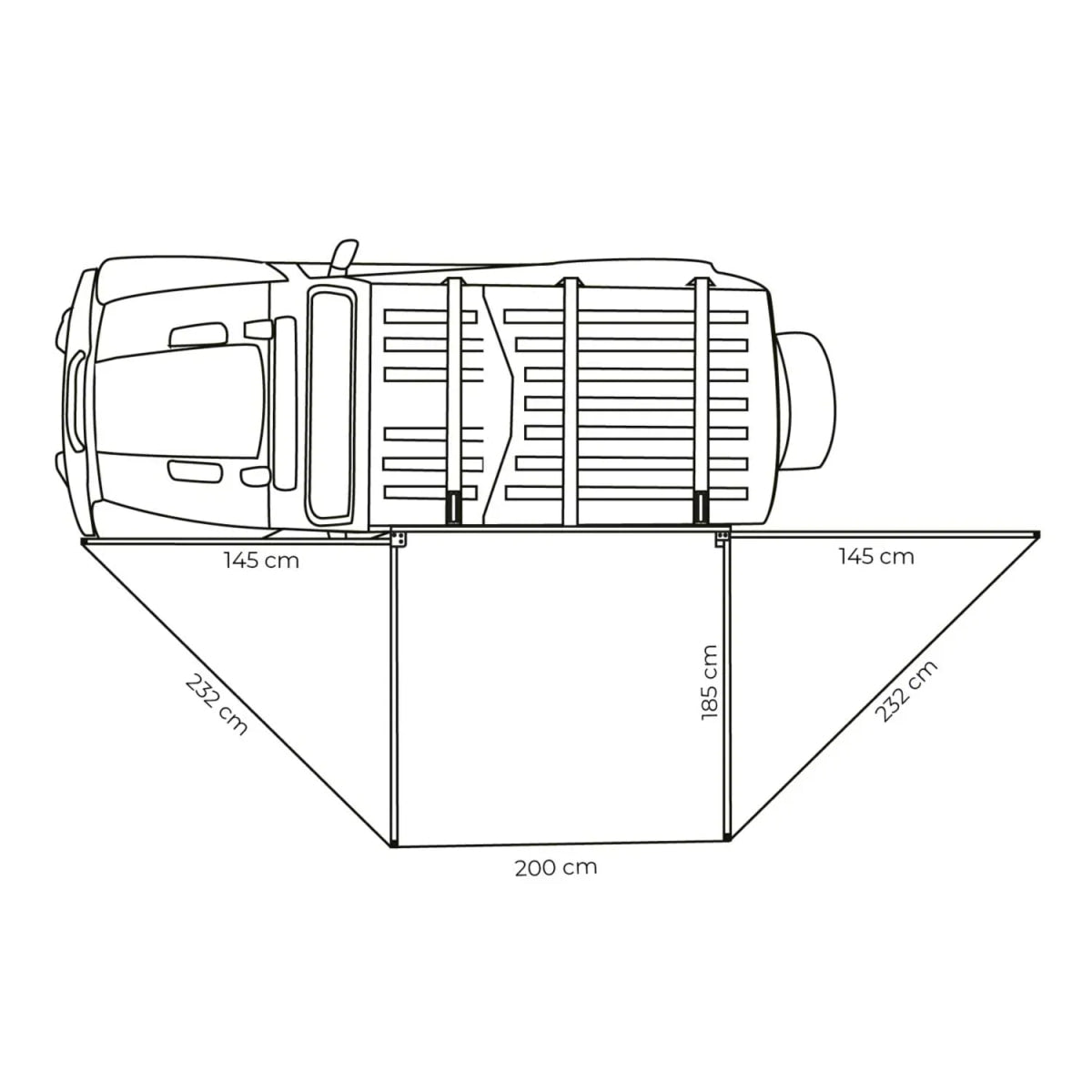 Auto Seitenmarkise 180° LEAF 200 cm grau - Markisen