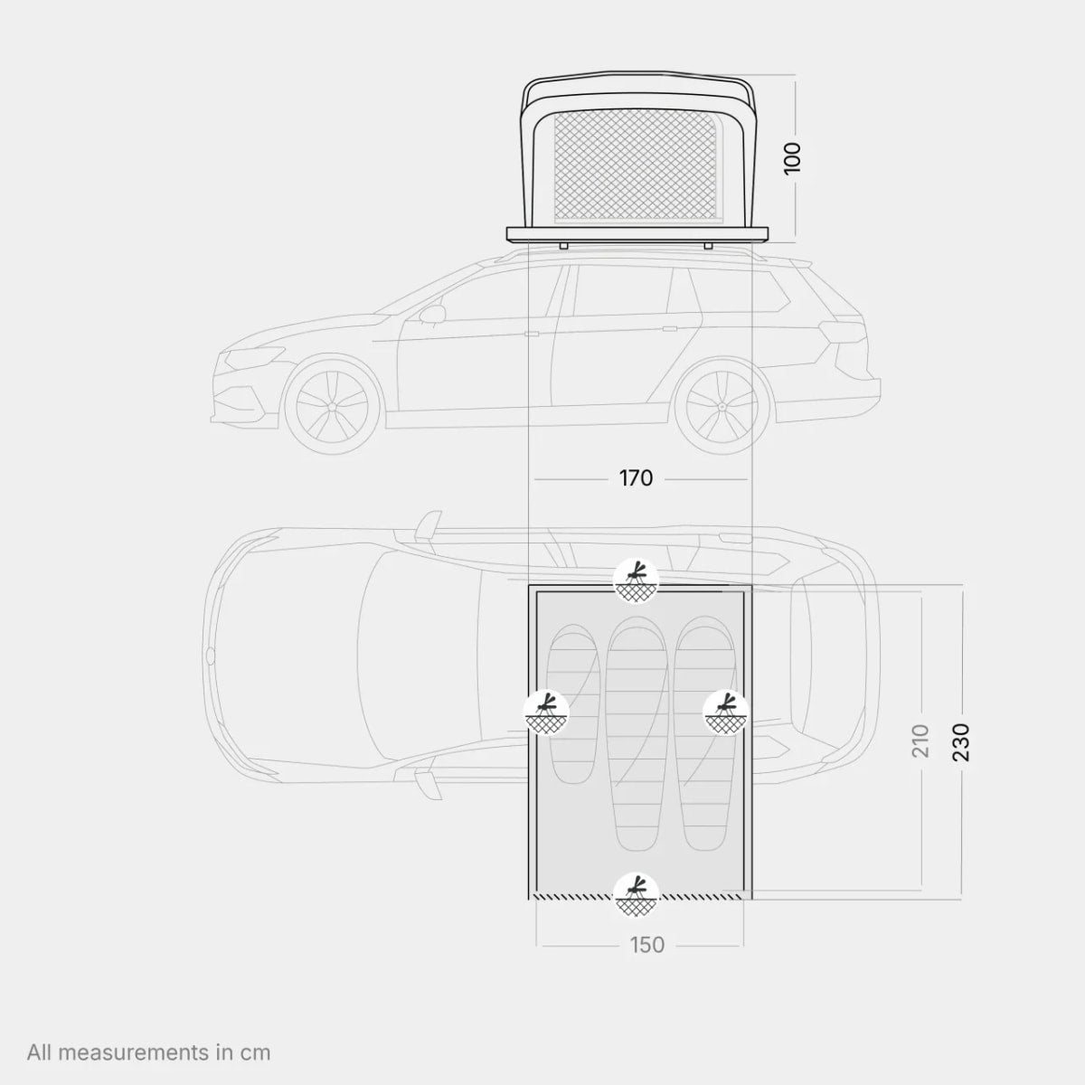 Dachzelt qeedo Freedom Hybrid 2 + - Hybrid Dachzelt