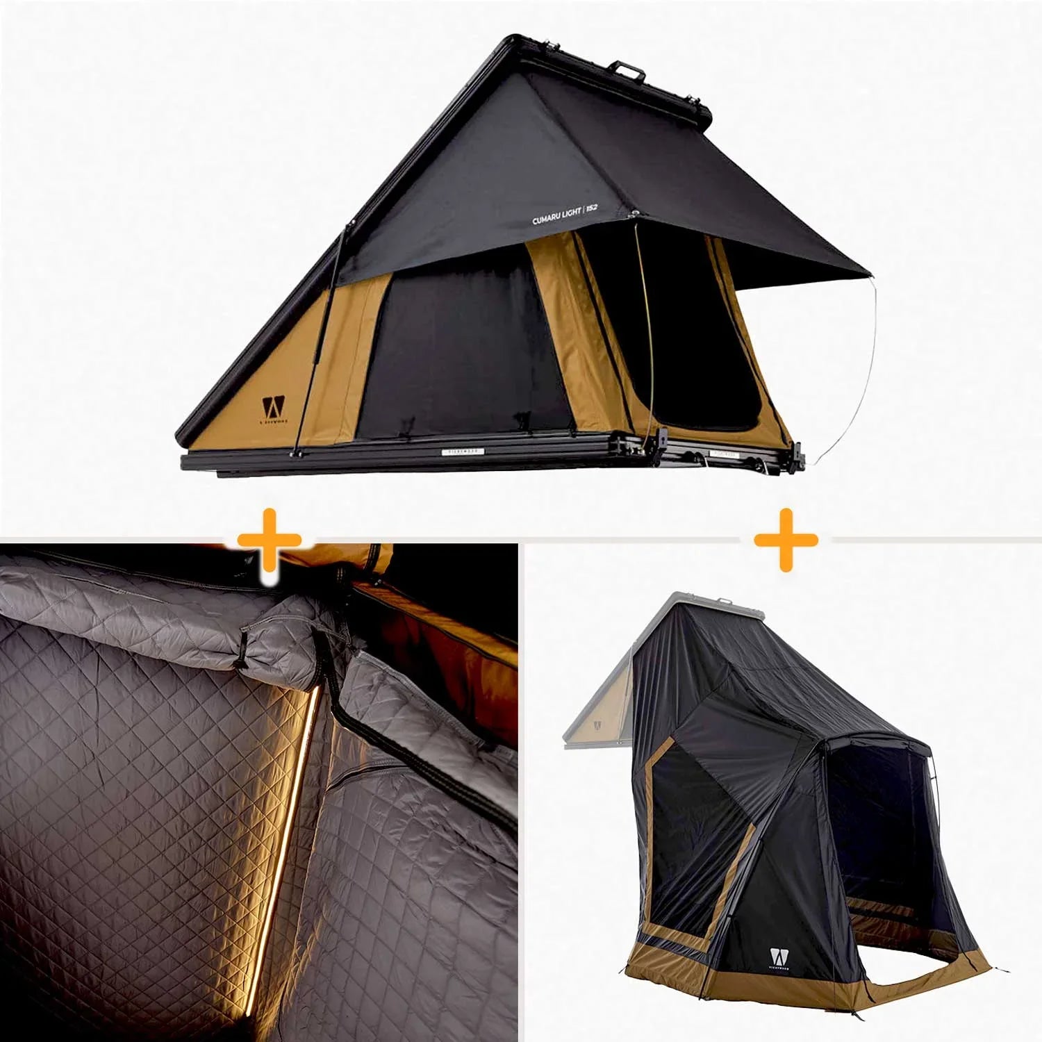 Bundle-Deal Dachzelt Vickywood CUMARU LIGHT 152 goldbraun