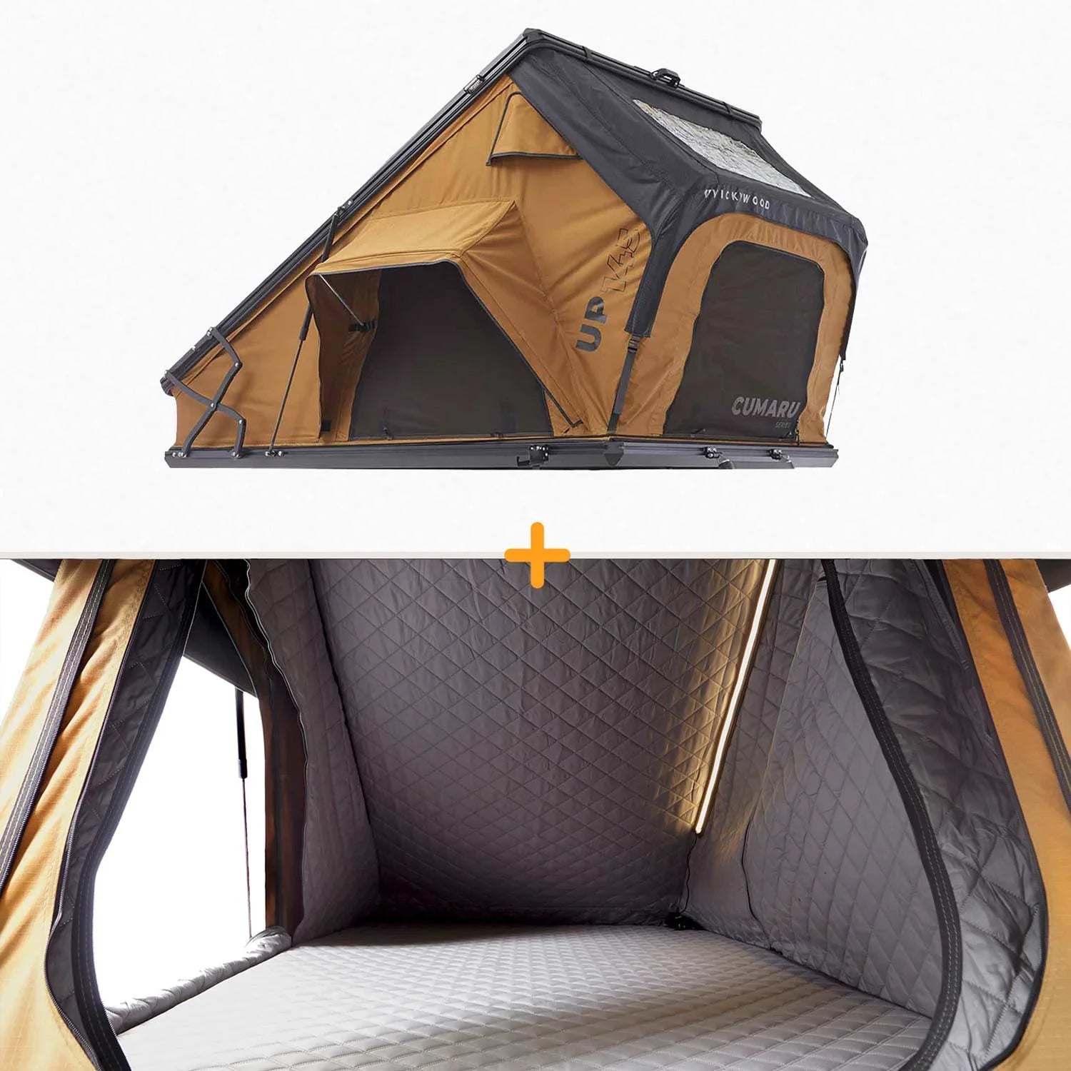 Bundle-Deal Dachzelt Vickywood CUMARU UP 145 + Thermo-Innenzelt