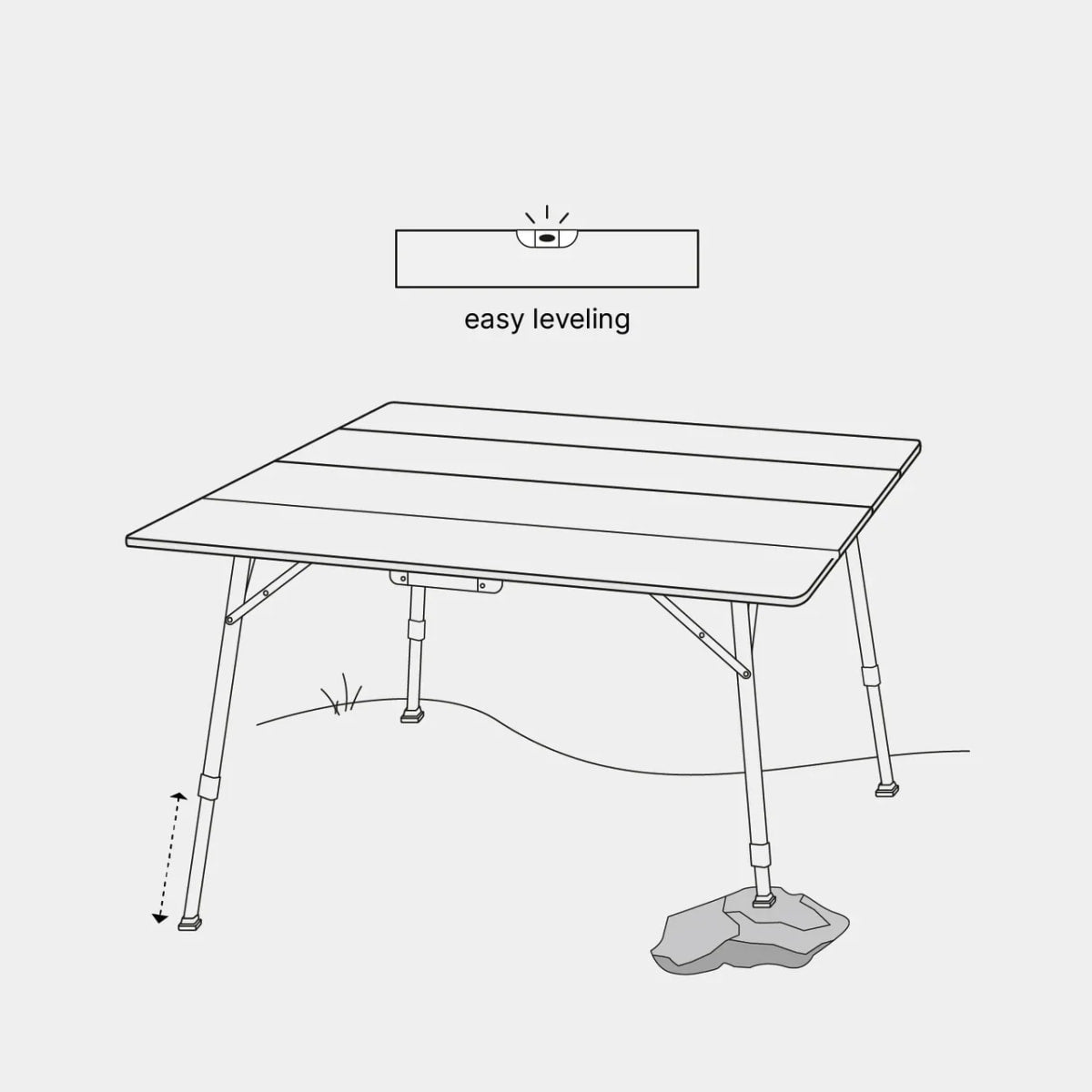 Campingtisch Quick Kimmy 70x70 cm von qeedo - Stuhl