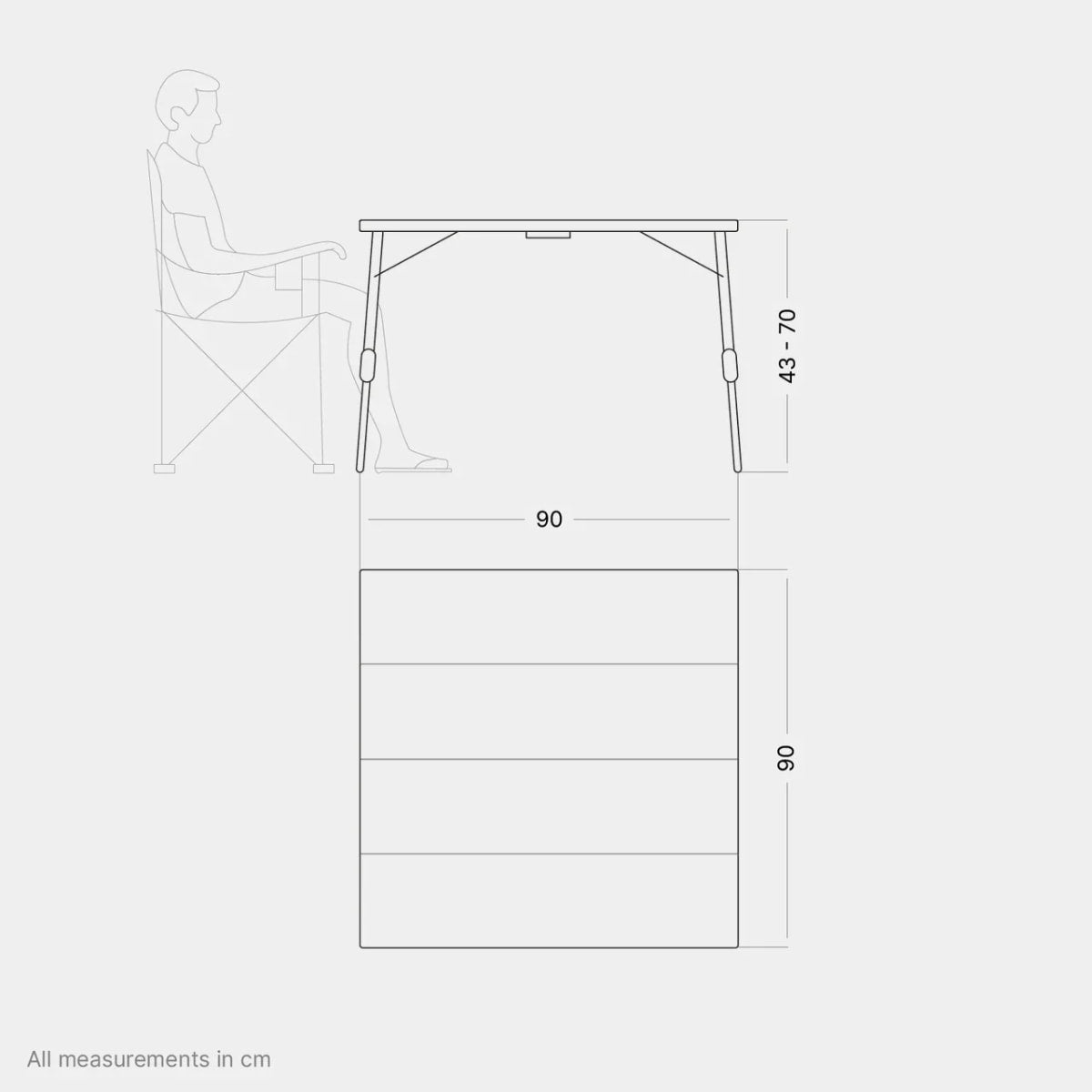 Campingtisch Quick Kimmy 70x70 cm von qeedo - Stuhl
