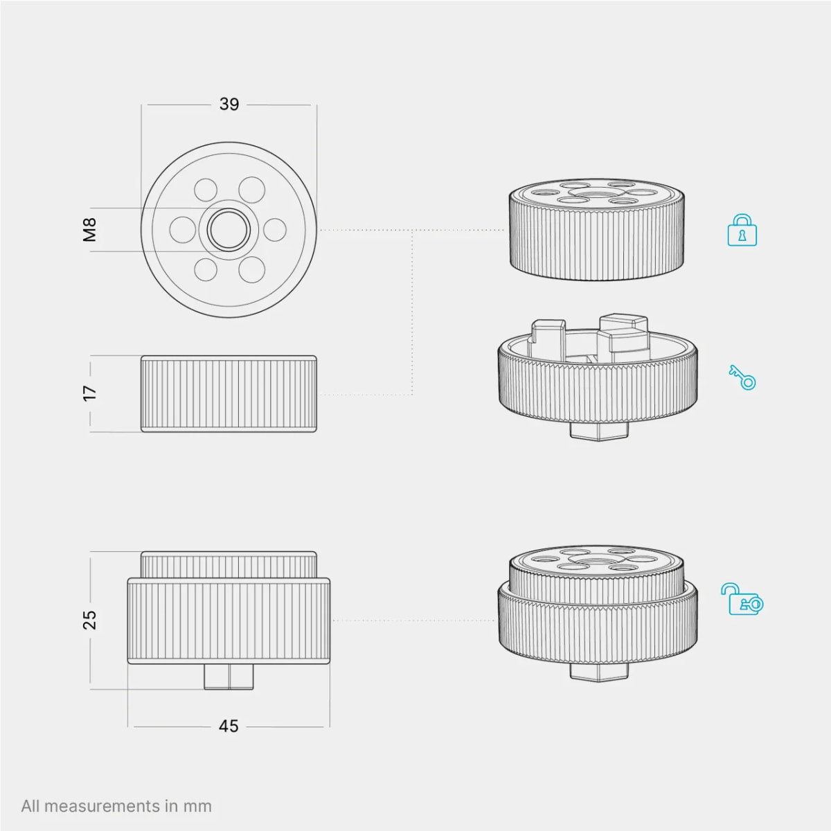 Freedom Lock Set 2.0 von qeedo - Befestigung
