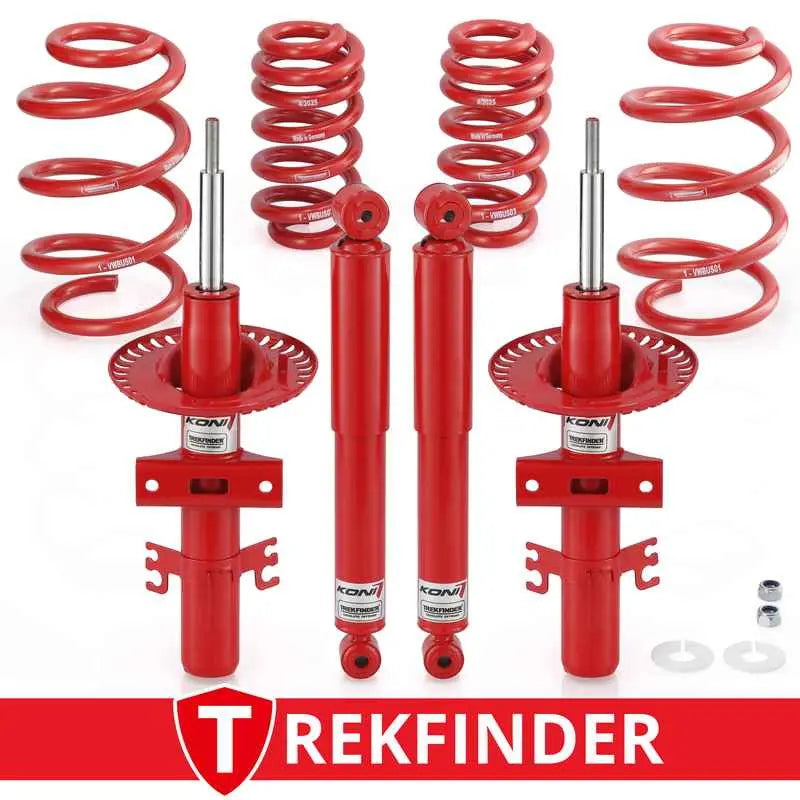Set roter koni performance stoßdämpfer und fahrwerksfedern für bus t5 transporter 2wd verstärkt und +30 mm höherlegung