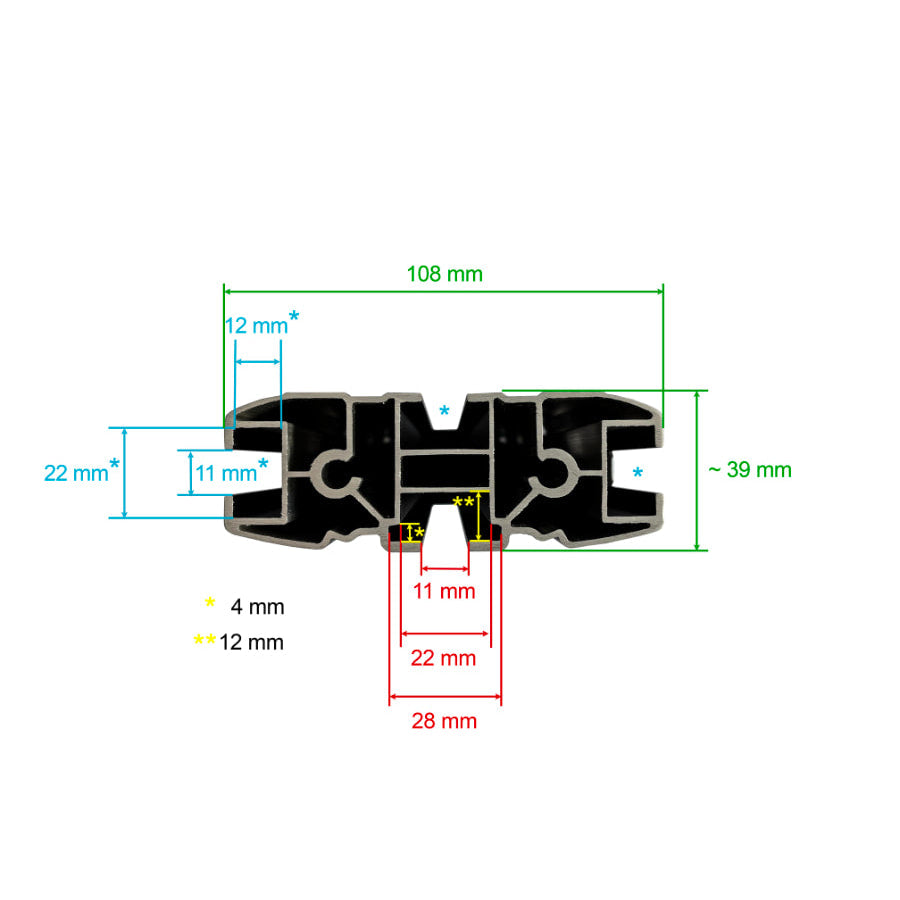 RECONN-DECK QUERTRÄGER 1500 MM SCHWARZ - Dachträger