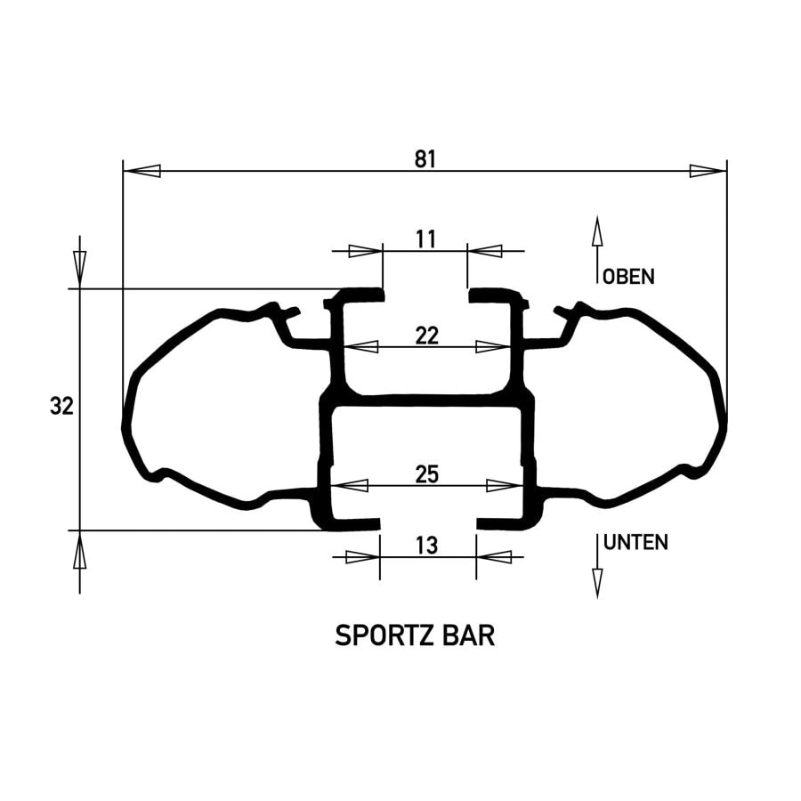 RHINO RACK SPORTZ QUERTÄGER 1370MM (2) INKL. FUSSKIT
