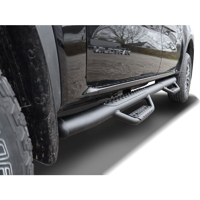 SCHWARZ MATTE HEAVY DUTY SCHWELLERROHRE PASSEND FÜR FORD
