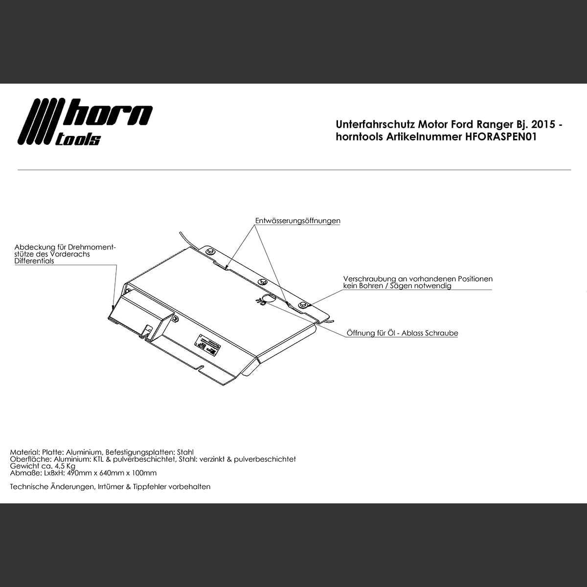 Unterfahrschutz SET - Tank AdBlue Motor Getriebe Kühler