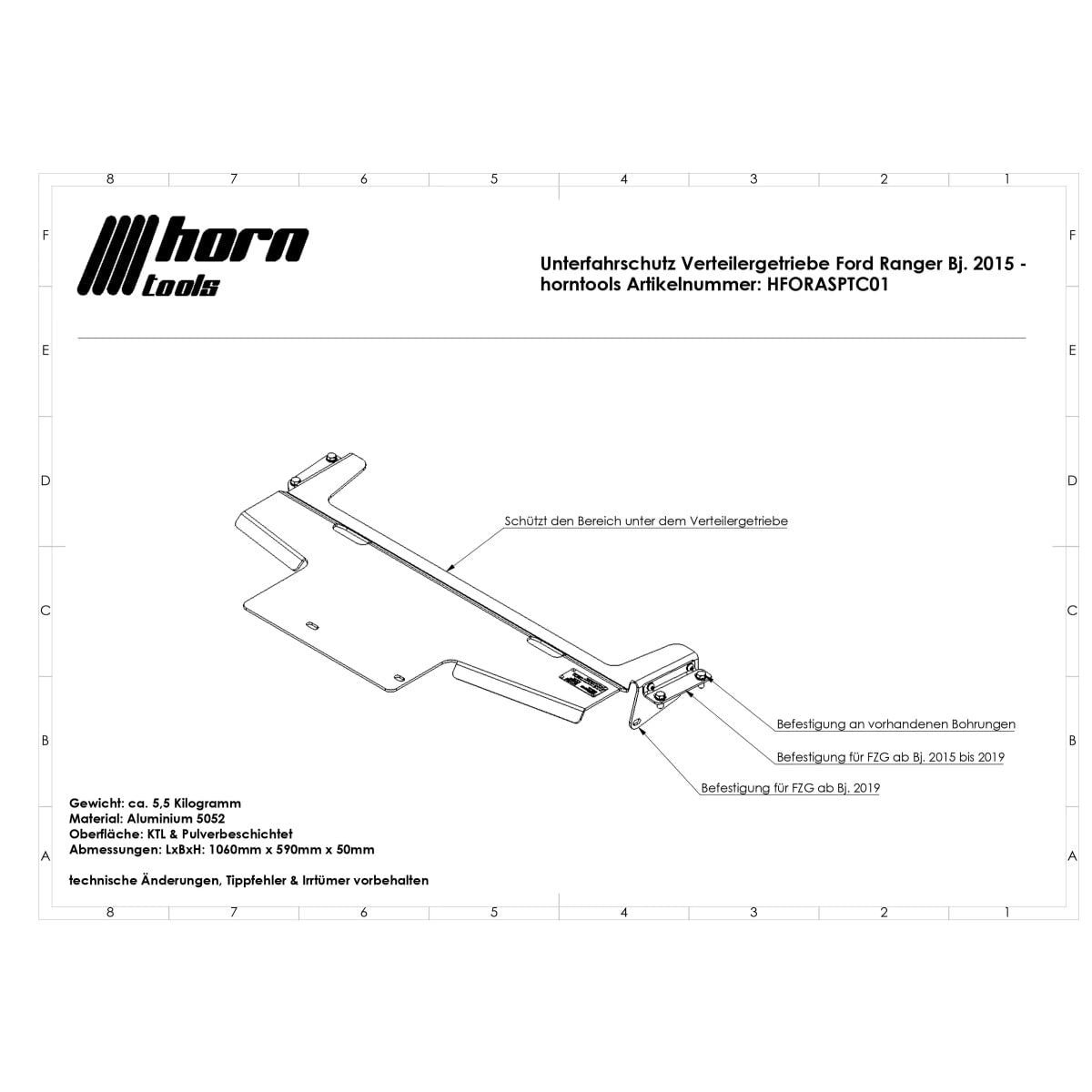 Unterfahrschutz SET - Tank AdBlue Motor Getriebe Kühler