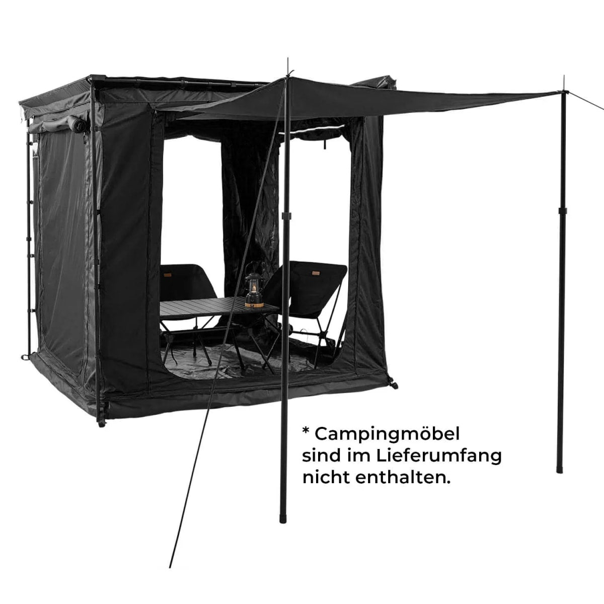 Zeltraum zu Markise 250cm von Vickywood schwarz - Zeltraum