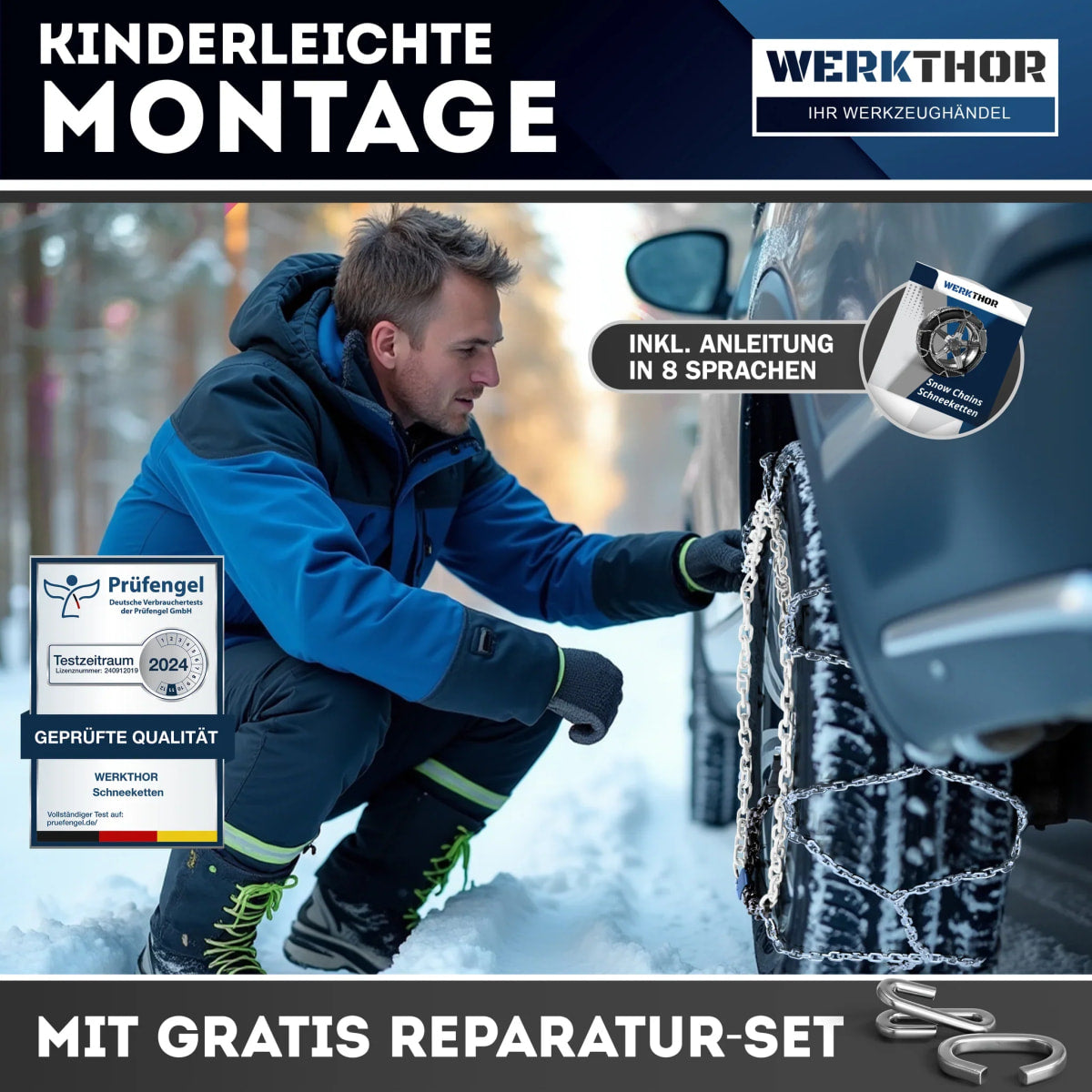 Zugelassene Schneeketten WT 100 - EU- & Ö-Norm zertifiziert