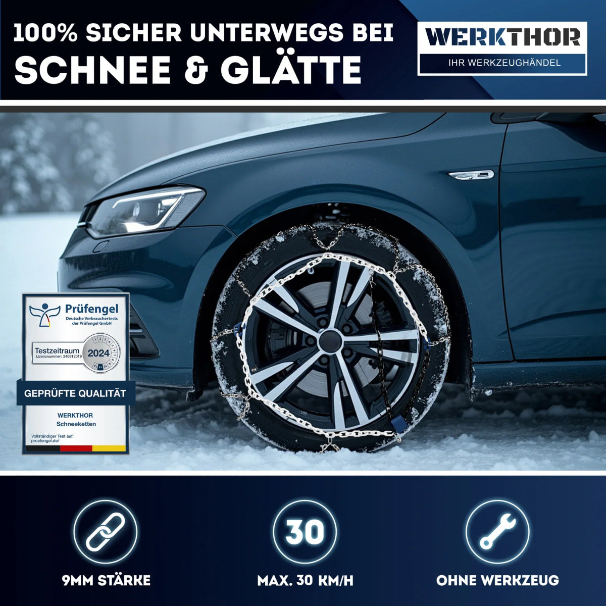 Zugelassene Schneeketten WT 110 - EU- & Ö-Norm zertifiziert