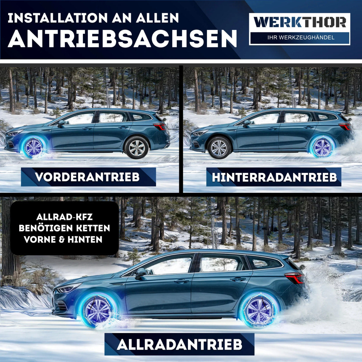 Zugelassene Schneeketten WT 70 - EU- & Ö-Norm zertifiziert