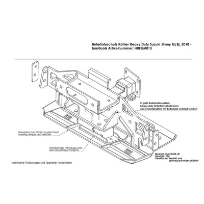 Unterfahrschutz Kühler in Verbindung mit Horntools Seilwinde