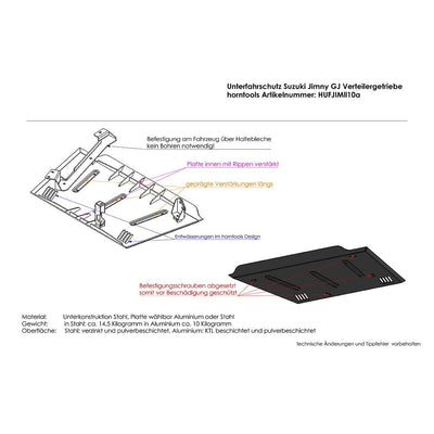 Unterfahrschutz Verteilergetriebe Stahl für Suzuki Jimny II 