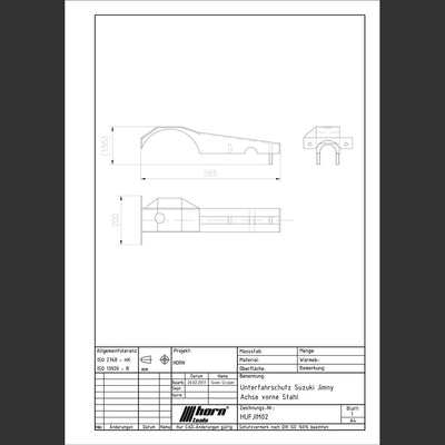 Unterfahrschutz Vorderachse Stahl für Suzuki Jimny I - 