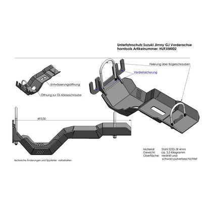 Unterfahrschutz Vorderachse für Suzuki Jimny II - 